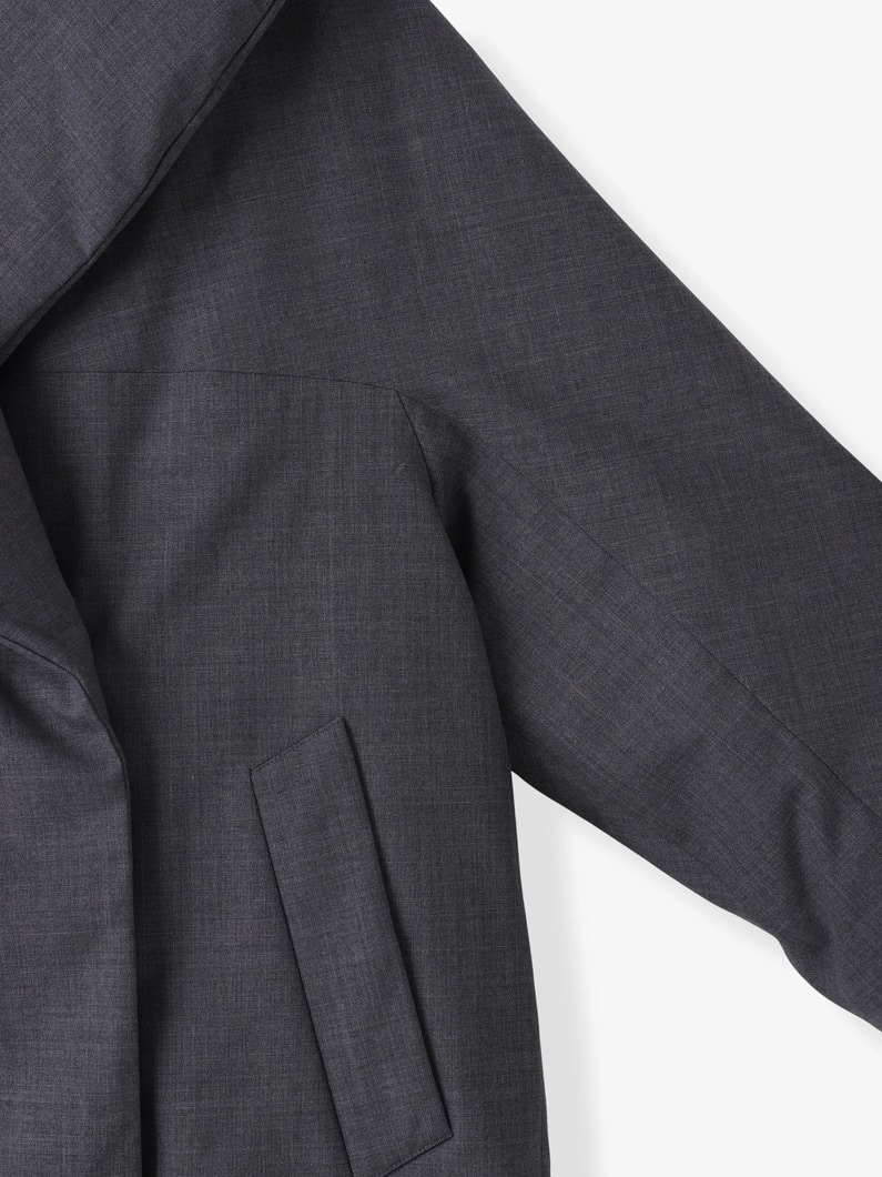 フォルムダウン ショールカラー コート（トップグレー） 詳細画像 top gray 2