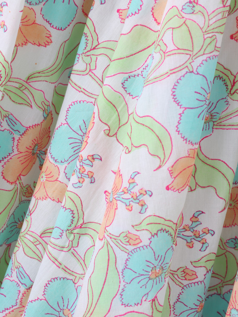 フラワープリント フレアスリーブ カフタンドレス 詳細画像 multi 3