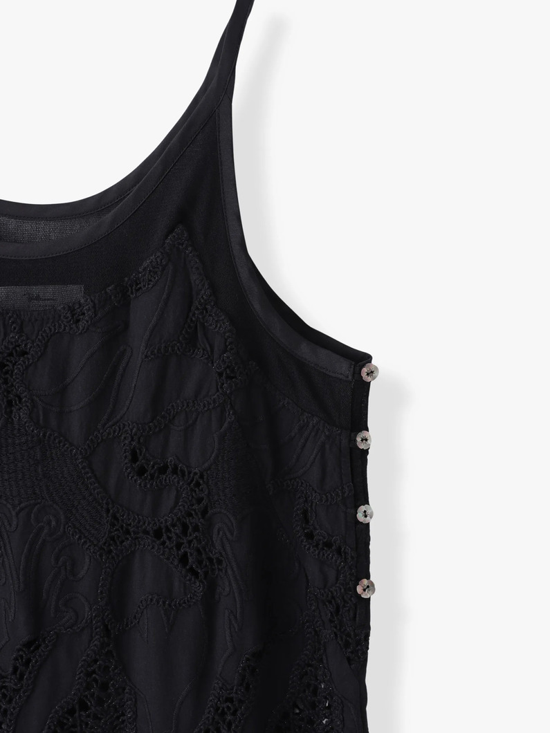 エンブロイダリー スリーブレスドレス（ホワイト/ブラック） 詳細画像 white 2