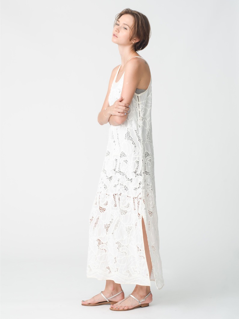 エンブロイダリー スリーブレスドレス（ホワイト/ブラック） 詳細画像 white 2