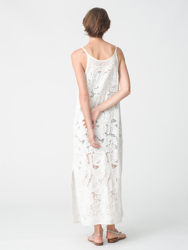 エンブロイダリー スリーブレスドレス（ホワイト/ブラック） 詳細画像 white 3