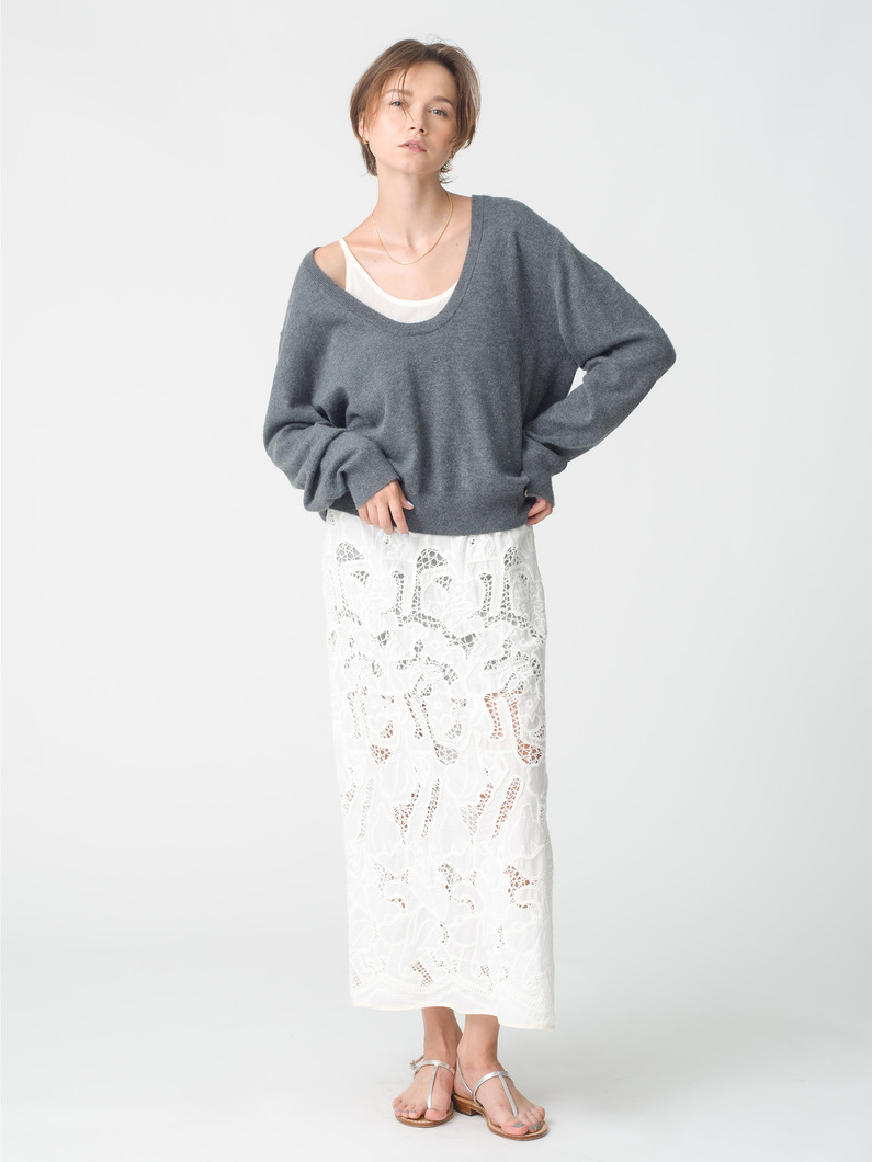 エンブロイダリー スリーブレスドレス（ホワイト/ブラック） 詳細画像 white 4