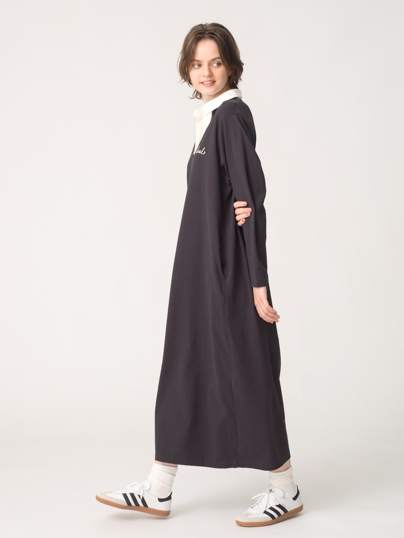 ラガーシャツ ドレス（チャコールグレー/イエロー） 詳細画像 charcoal gray 2