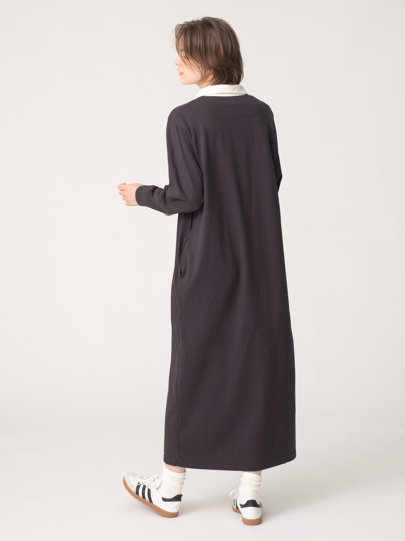 ラガーシャツ ドレス（チャコールグレー/イエロー） 詳細画像 charcoal gray 3