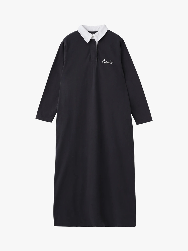 ラガーシャツ ドレス（チャコールグレー/イエロー） 詳細画像 charcoal gray 4