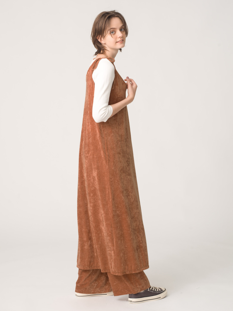 ベロア キャミソール ドレス（ブラウン/ライトグリーン） 詳細画像 brown 2
