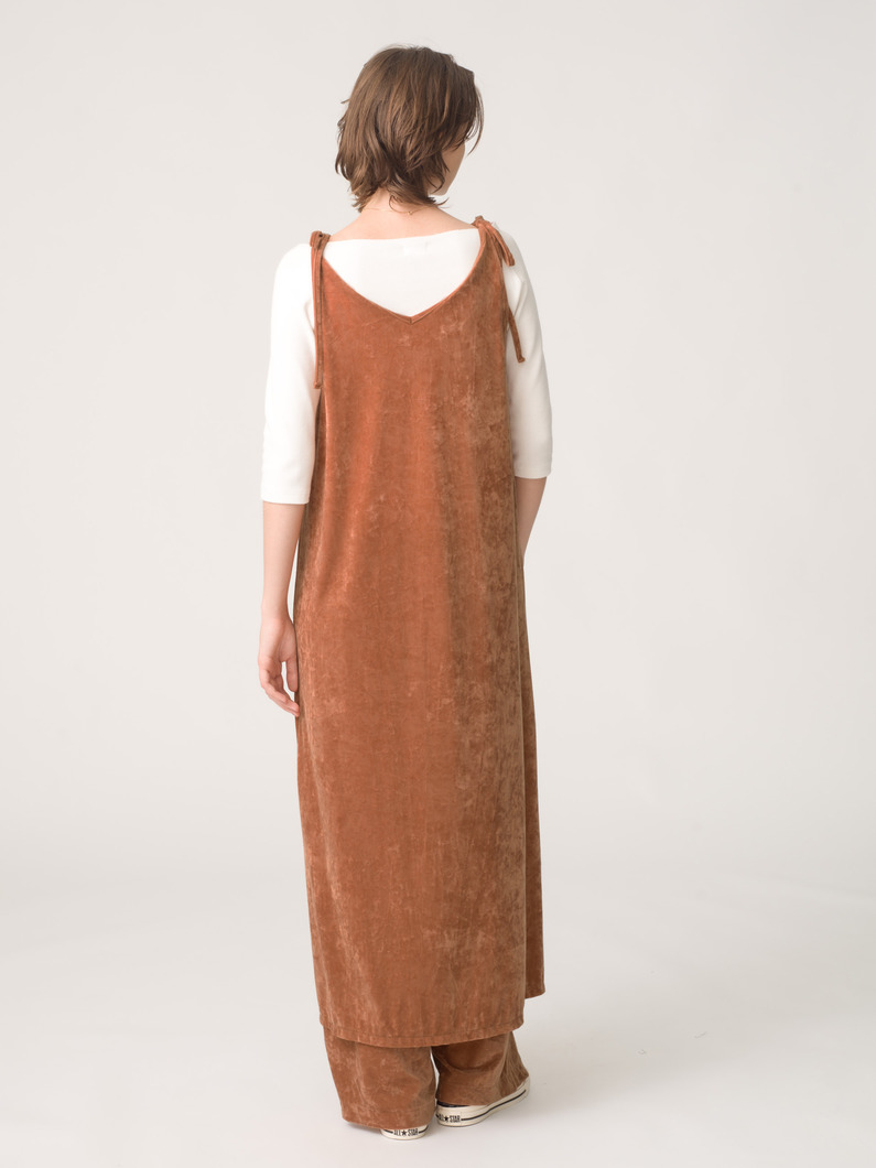 ベロア キャミソール ドレス（ブラウン/ライトグリーン） 詳細画像 brown 3