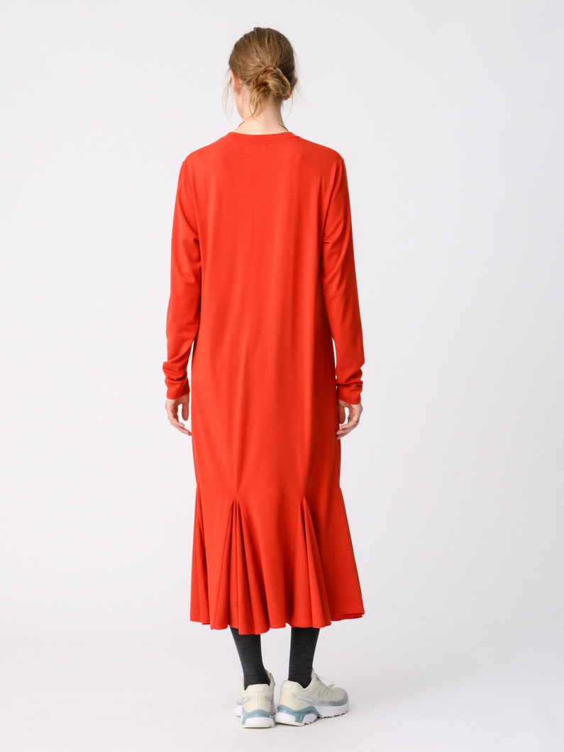 ウール フリル マキシドレス 詳細画像 red 3