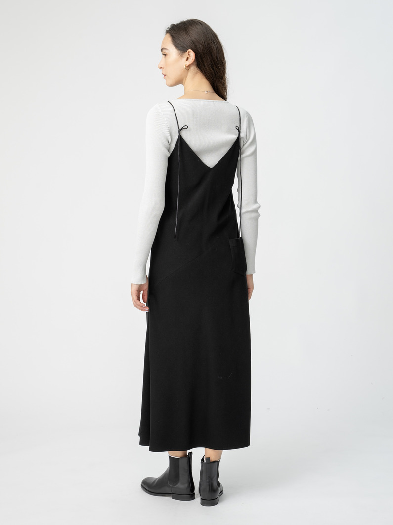 サテン キャミソールドレス（クリーム/ブラック） 詳細画像 black 2