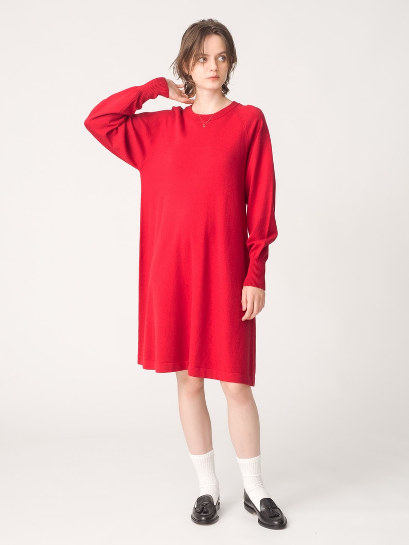 フレア ニットドレス 詳細画像 red 2