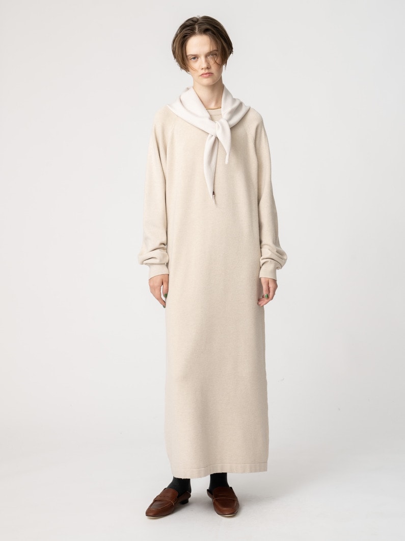 ニット ロングドレス（ベージュ/グレー） 詳細画像 beige 3