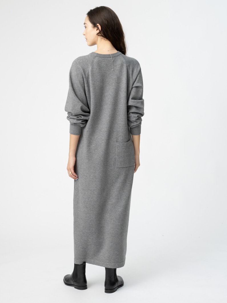 ニット ロングドレス（ベージュ/グレー） 詳細画像 gray 3