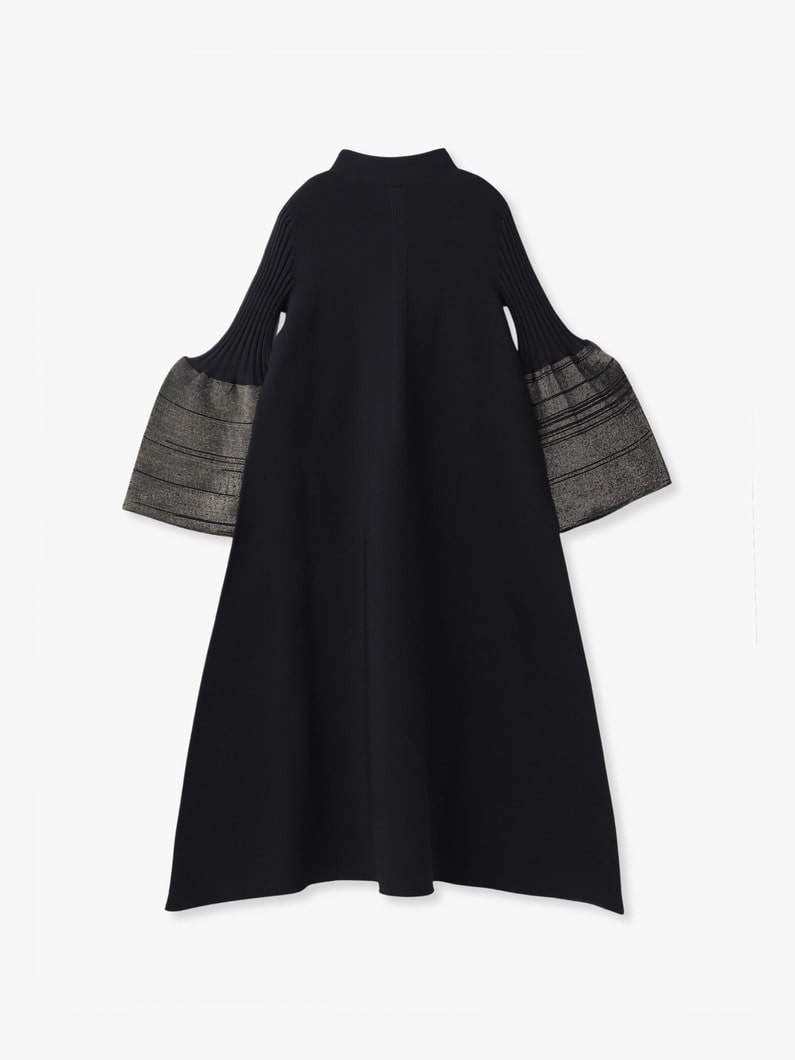 ポッタリー グリッター モックネック ロングスリーブ ドレス 詳細画像 black 1