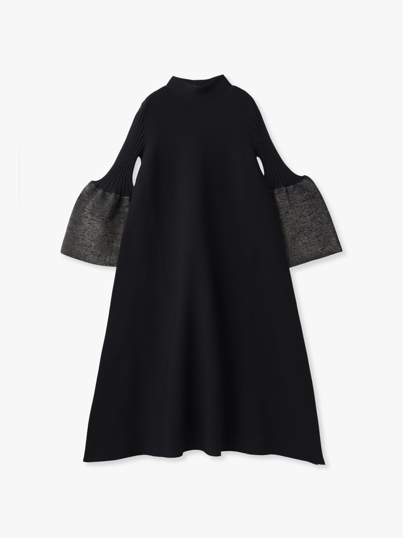 ポッタリー グリッター モックネック ロングスリーブ ドレス 詳細画像 black 1