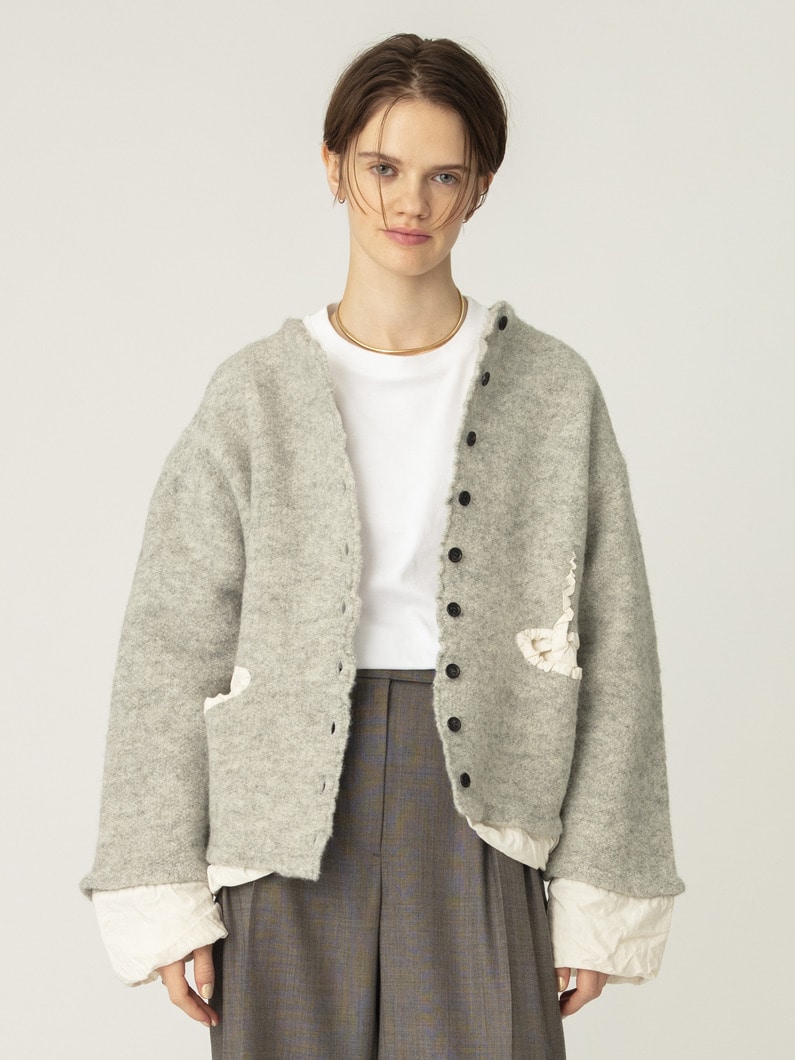 フィリング ニットジャケット（チャコールグレー/グレー） 詳細画像 gray 1