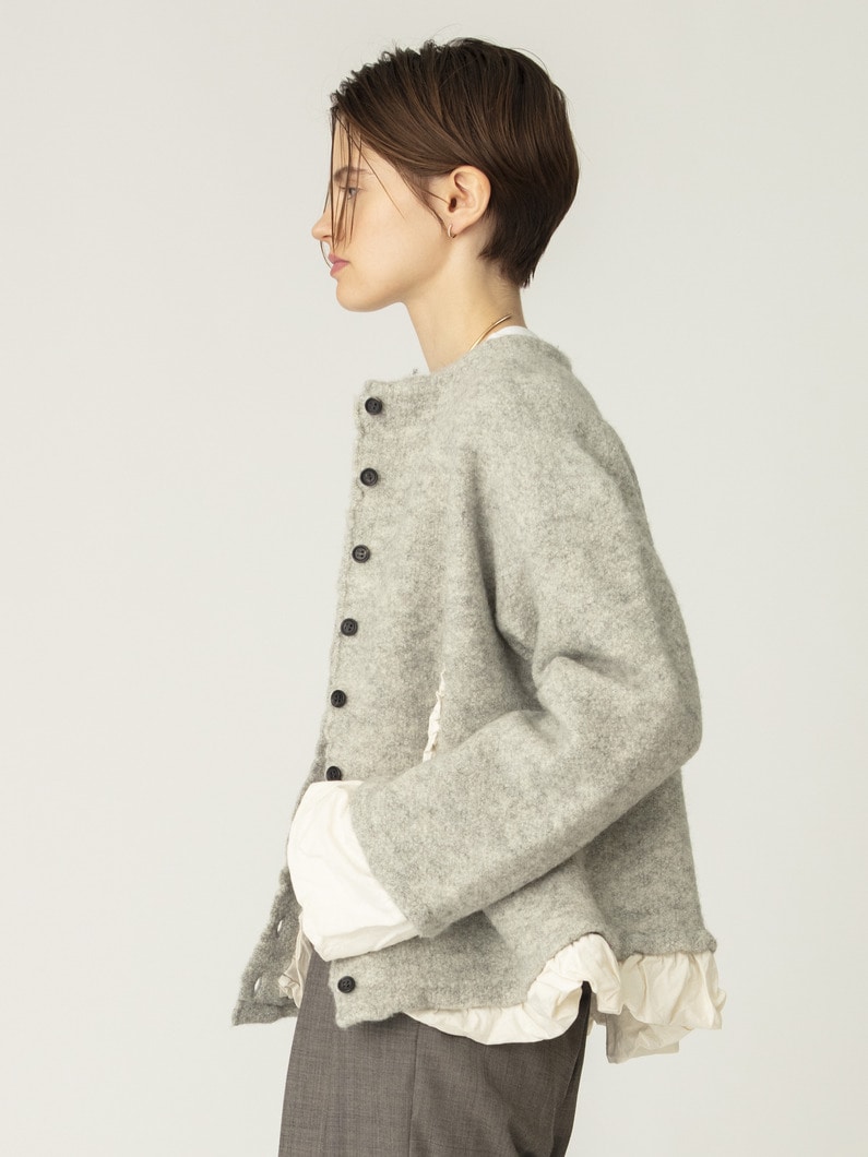 フィリング ニットジャケット（チャコールグレー/グレー） 詳細画像 gray 2