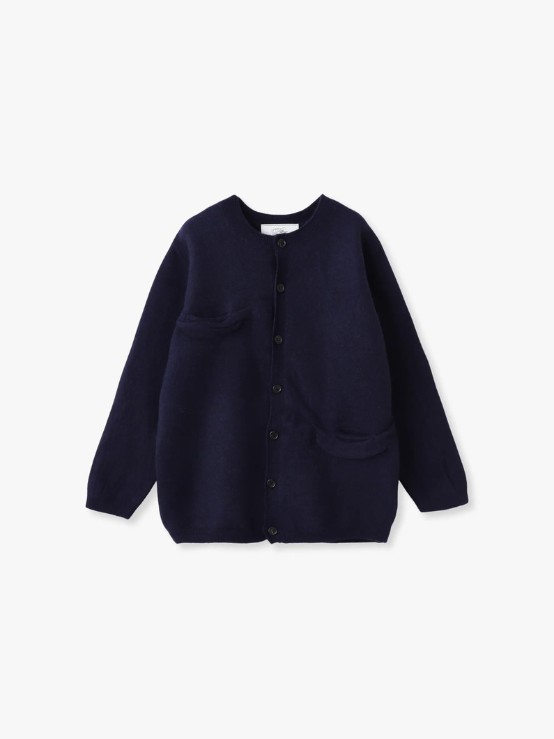 ディストーテッド ニットカーディガン（ネイビー/グレー） 詳細画像 navy 4