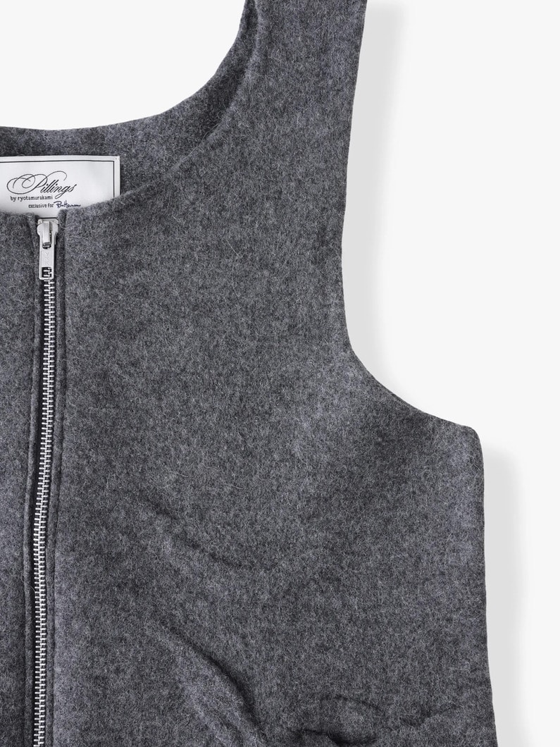 ディストーテッド ニットベスト（ネイビー/グレー） 詳細画像 navy 2