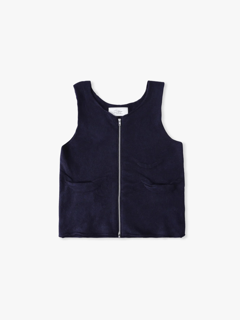 ディストーテッド ニットベスト（ネイビー/グレー） 詳細画像 navy 3