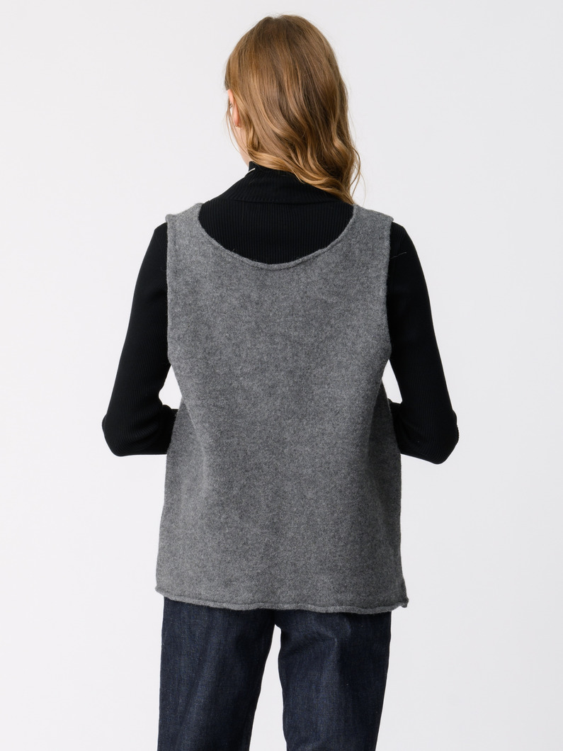 ディストーテッド ニットベスト（ネイビー/グレー） 詳細画像 gray 2