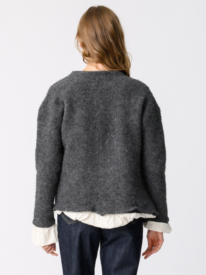 フィリング ニットジャケット（ブラック/ダークグレー） 詳細画像 dark gray 2