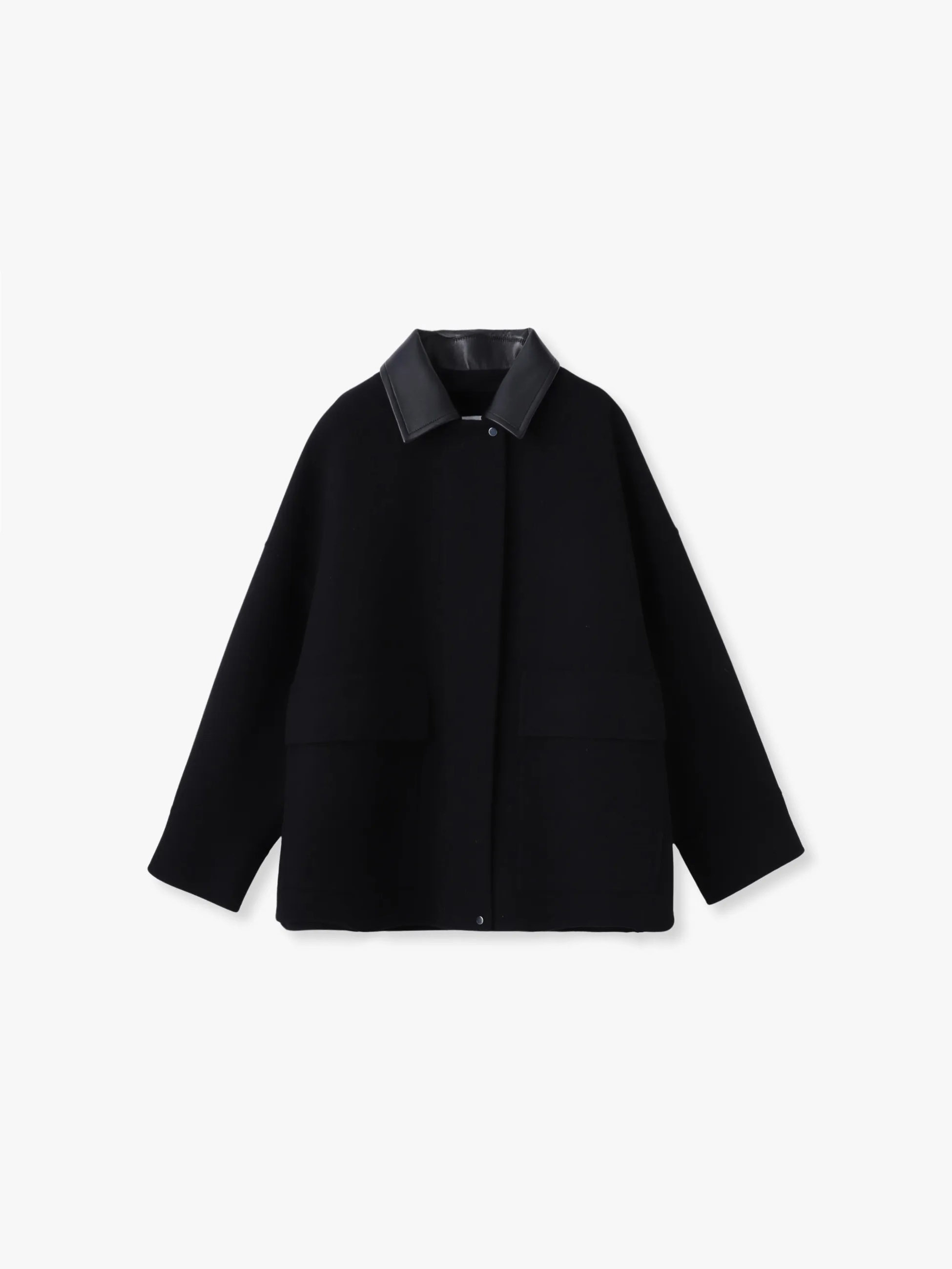 エブール　ebure 38 ジロンラムウールジャケット ジロンラムメルトン ジャケット（ブラック）｜ebure(エブール