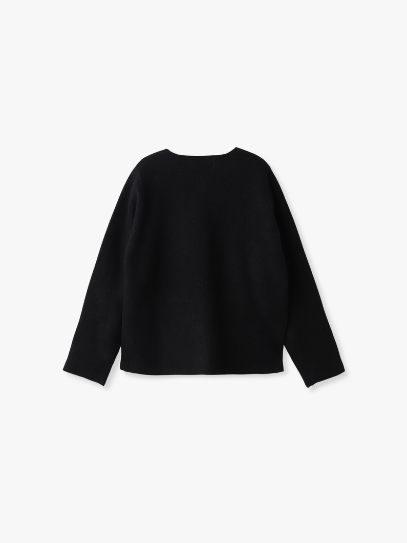 インサイドジップ ニットカーディガン 詳細画像 black 1