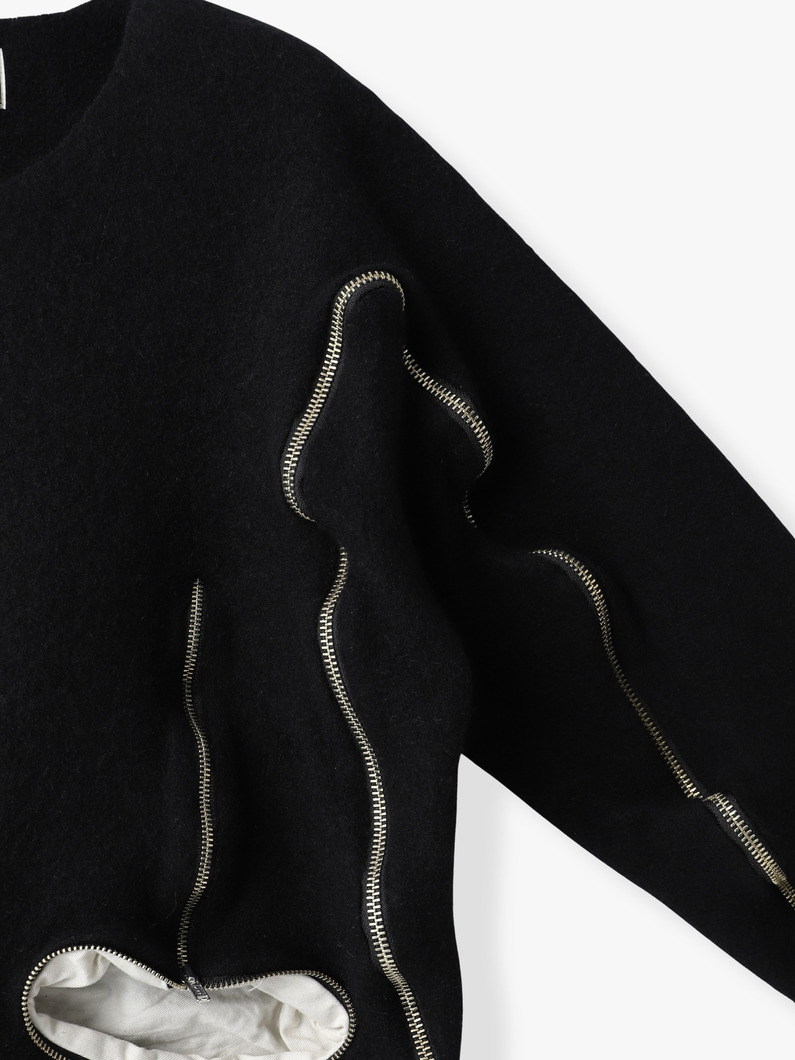 インサイドジップ ニットカーディガン 詳細画像 black 2