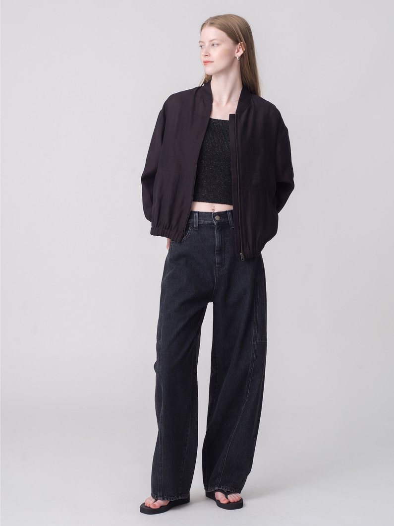 シアー ジャケット（ベージュ/ブラック） 詳細画像 black 3