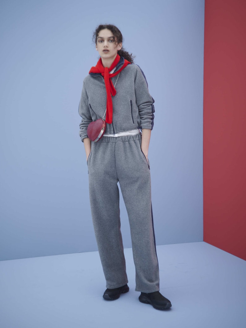 フリース タイトフィット トラックジャケット（グレー） 詳細画像 gray 2