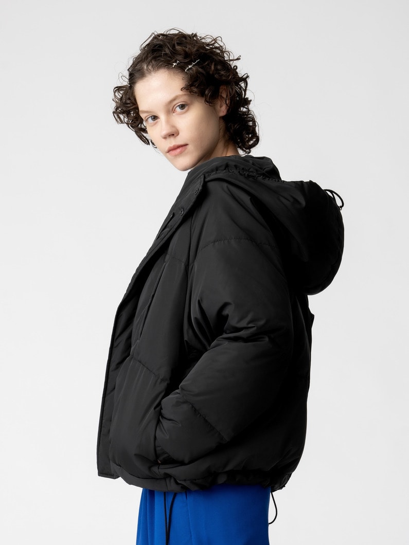 ハイカウント タフタ ダウンショートフーディー 詳細画像 black 2