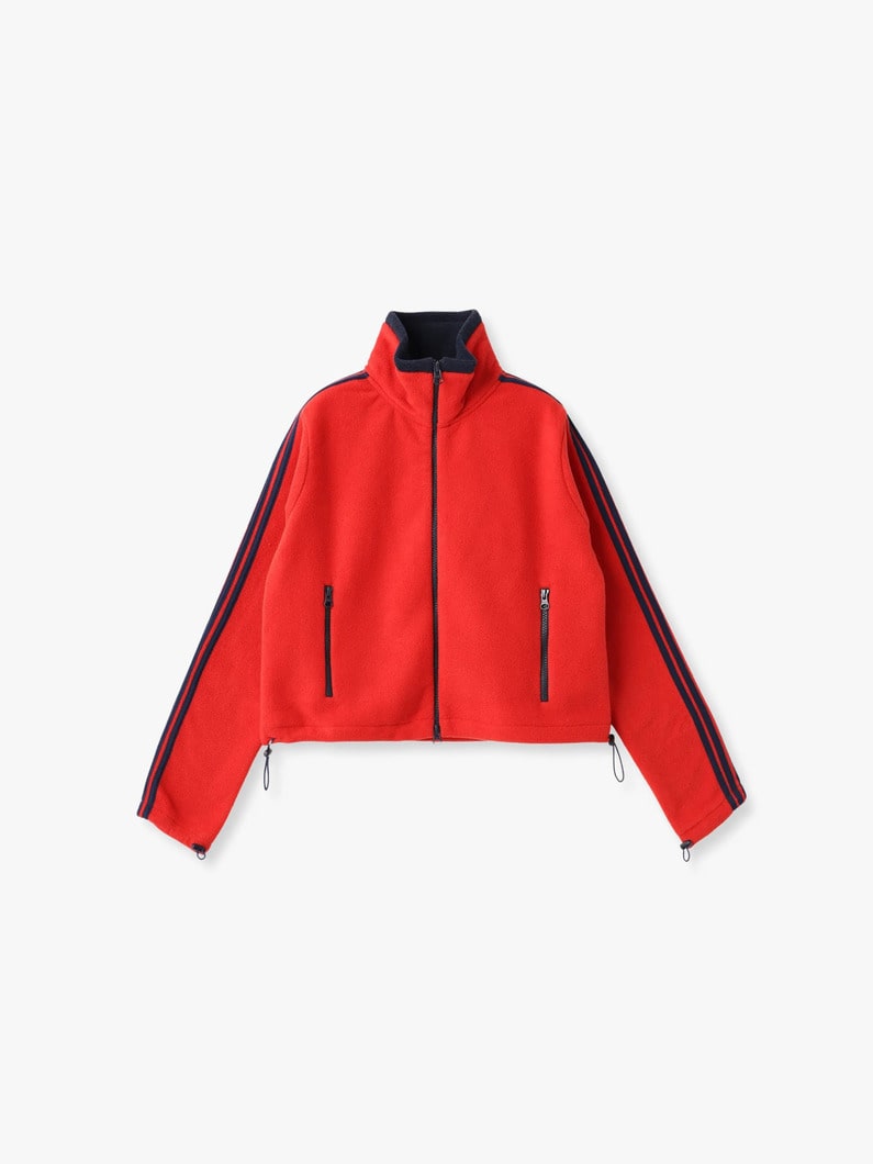 フリース タイトフィット トラックジャケット（レッド/オートミール） 詳細画像 red