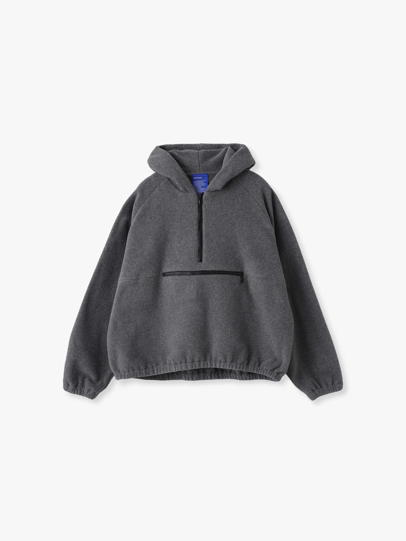 フリース フーディーブルゾン（グレー/ネイビー） 詳細画像 gray 4
