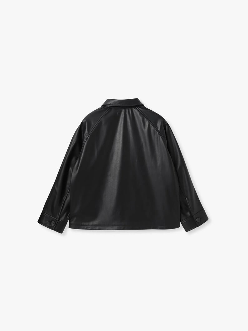 フェイクレザー ボクシー シャツジャケット 詳細画像 brown 1