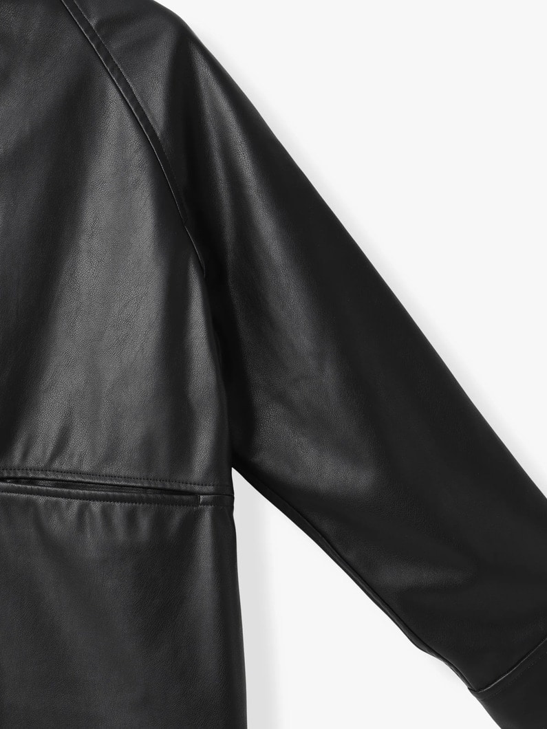 フェイクレザー ボクシー シャツジャケット 詳細画像 brown 2