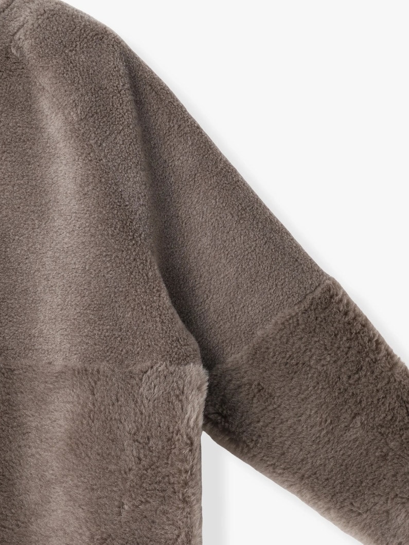ウール ボア ジャケット（ベージュ/チャコールグレー） 詳細画像 beige 2