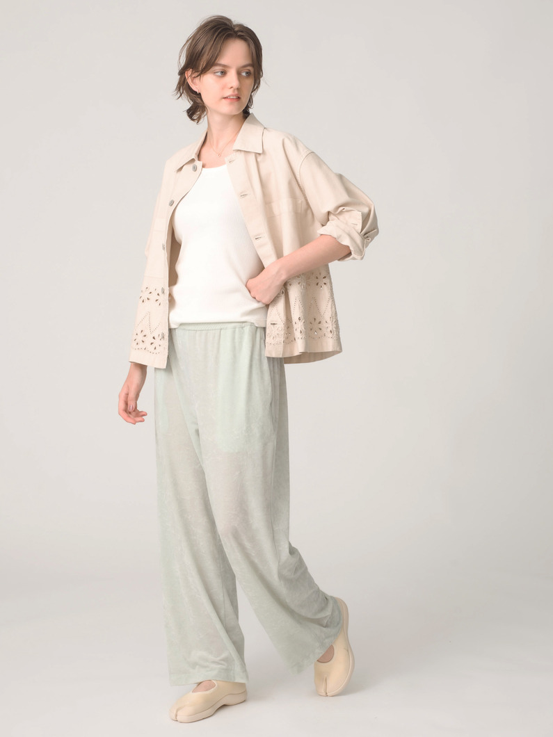 カットワーク ツイル ジャケット（アイボリー/チャコールグレー） 詳細画像 ivory 3