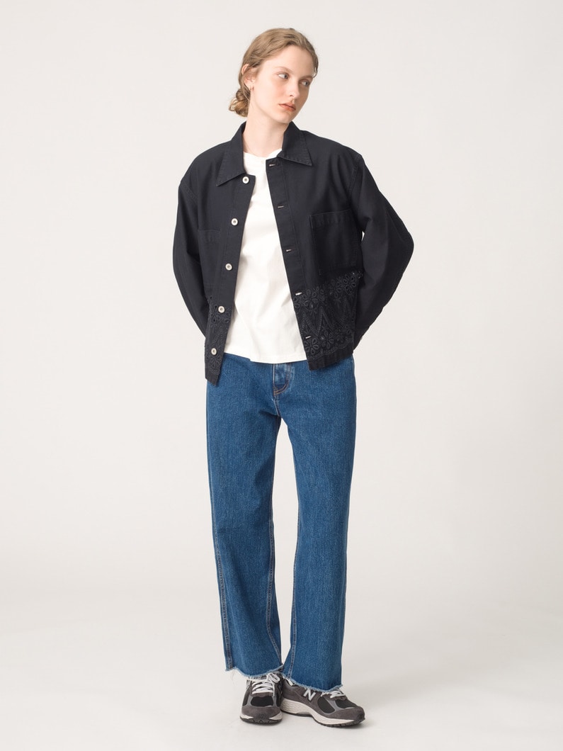 カットワーク ツイル ジャケット（アイボリー/チャコールグレー） 詳細画像 charcoal gray 2