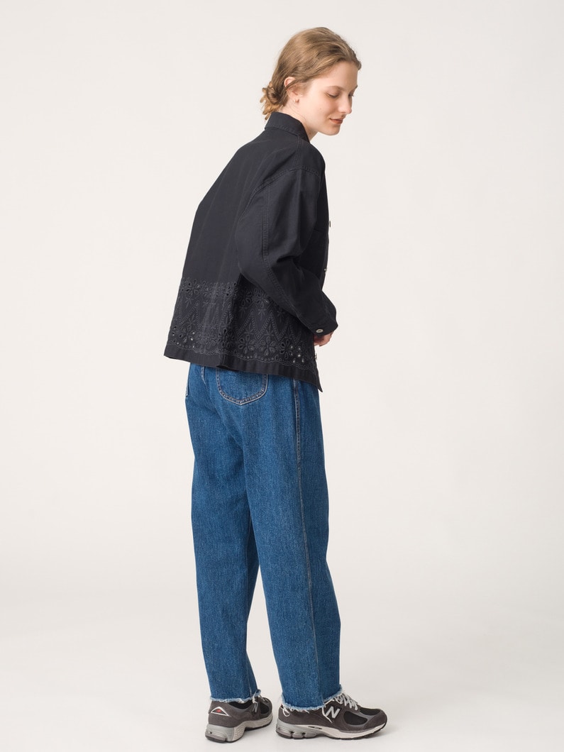 カットワーク ツイル ジャケット（アイボリー/チャコールグレー） 詳細画像 charcoal gray 3