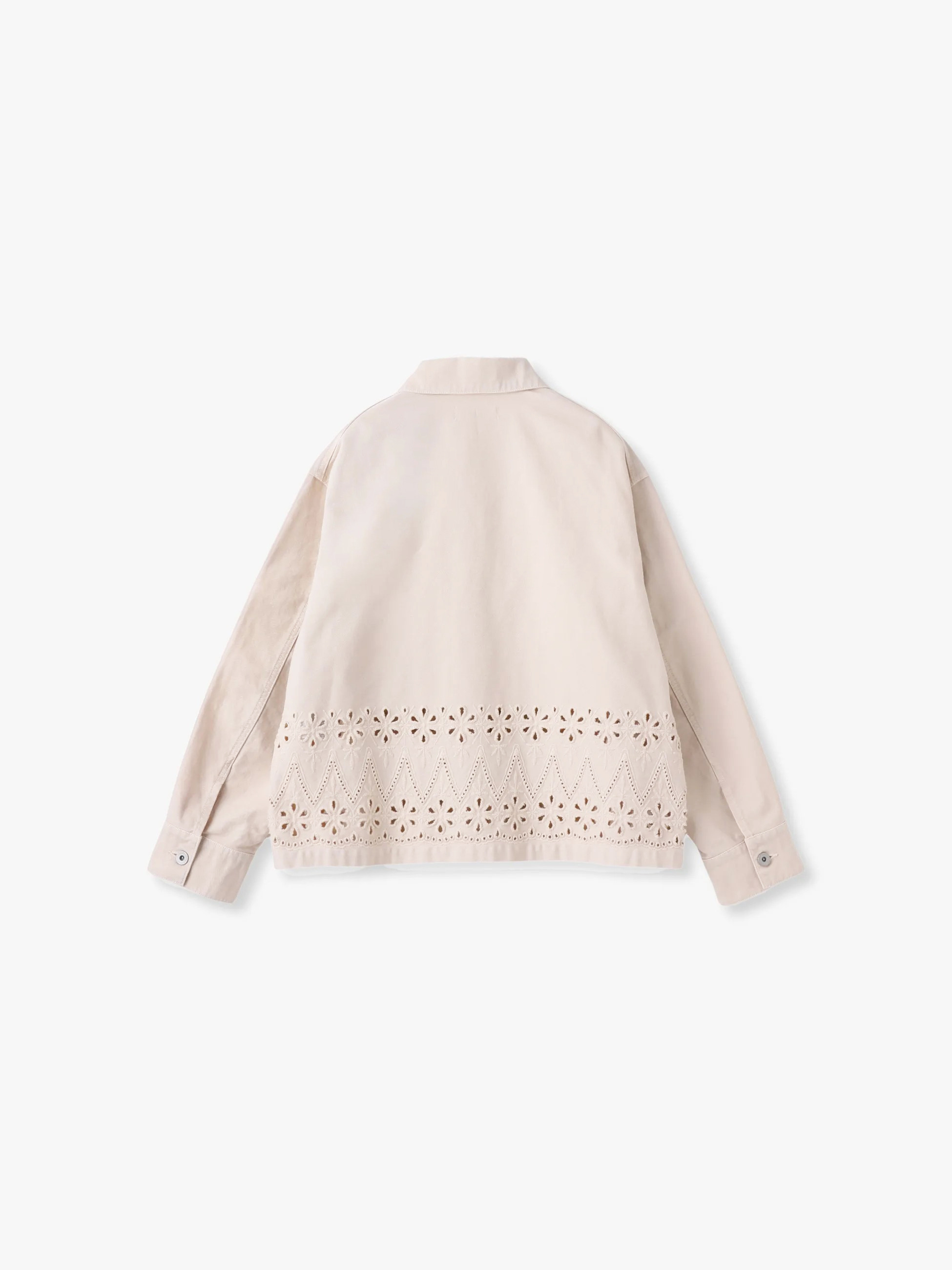 カットワーク ツイル ジャケット（アイボリー/チャコールグレー