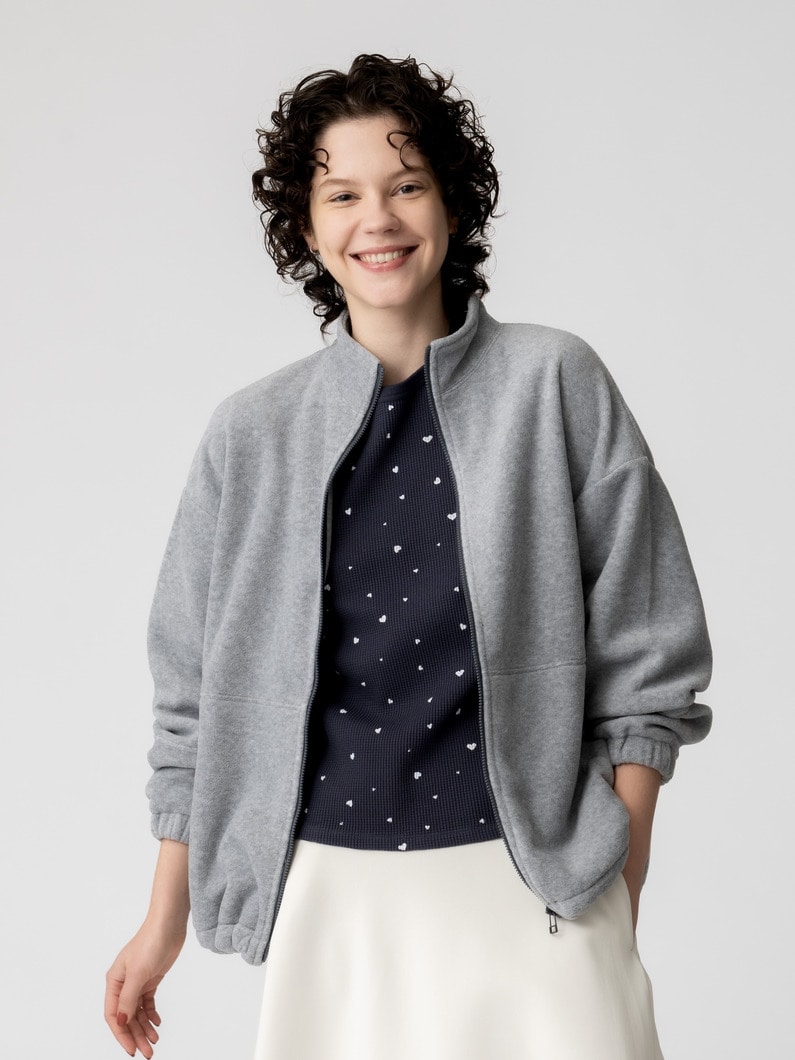 フリース ジップアップ ジャケット 詳細画像 light gray