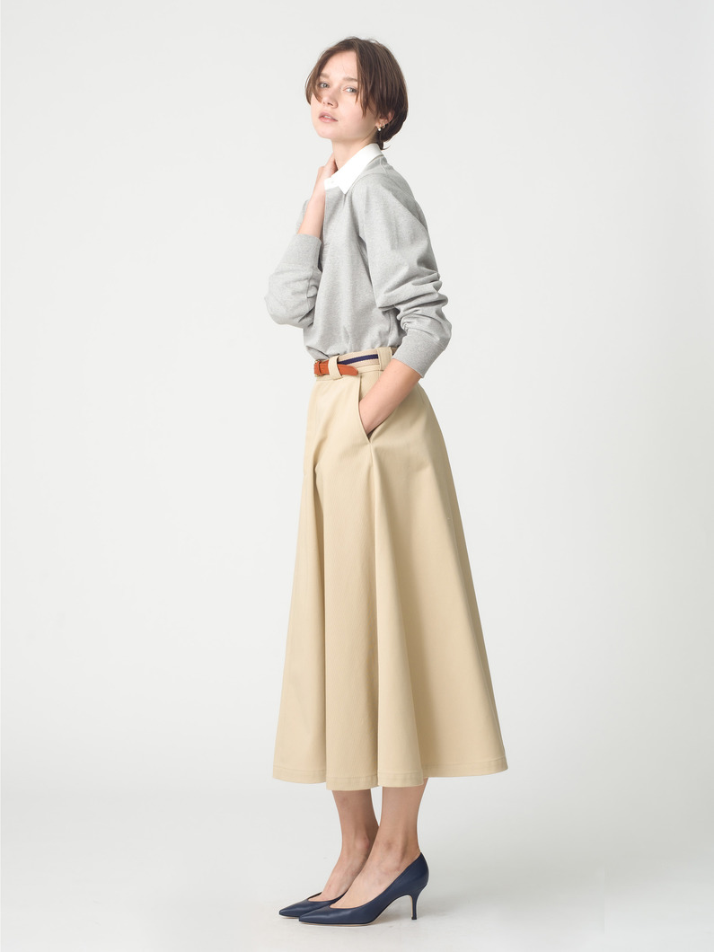 オーガニックコットン ツイルスカート 詳細画像 beige 2