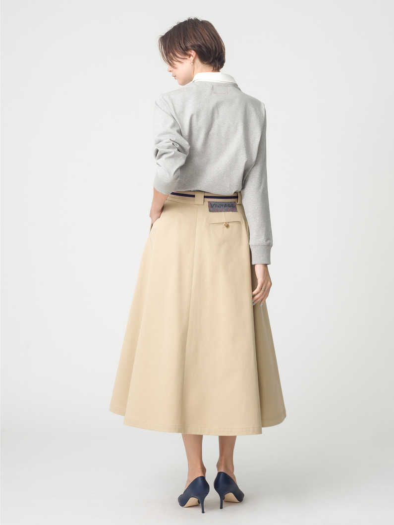 オーガニックコットン ツイルスカート 詳細画像 beige 3