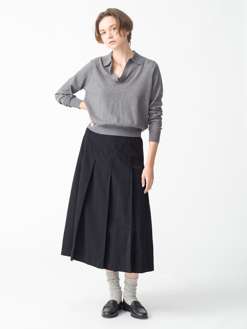 ネットプラス タックフレアスカート 詳細画像 black