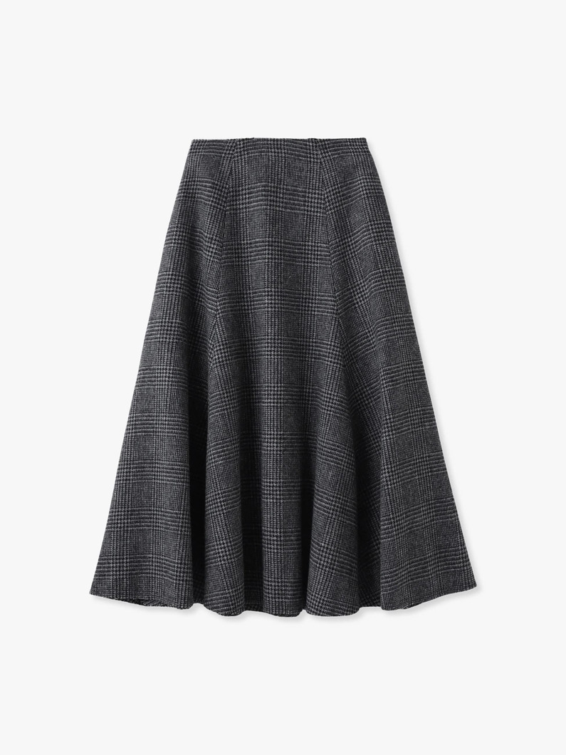 グレンチェック フレアスカート（チャコールグレー） 詳細画像 charcoal gray 3