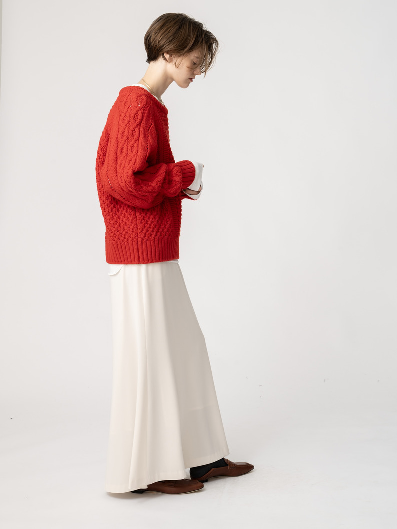 トリアセテート マーメイド スカート（アイボリー/ブラック） 詳細画像 ivory 2