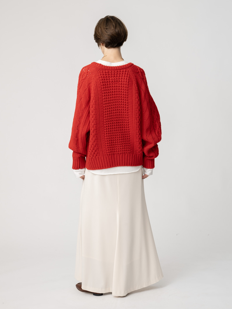 トリアセテート マーメイド スカート（アイボリー/ブラック） 詳細画像 ivory 3