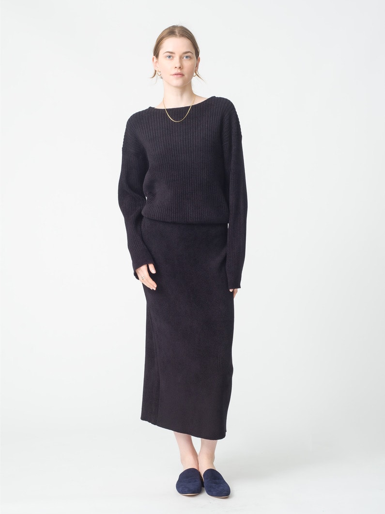 モールリブ ニットスカート 詳細画像 black