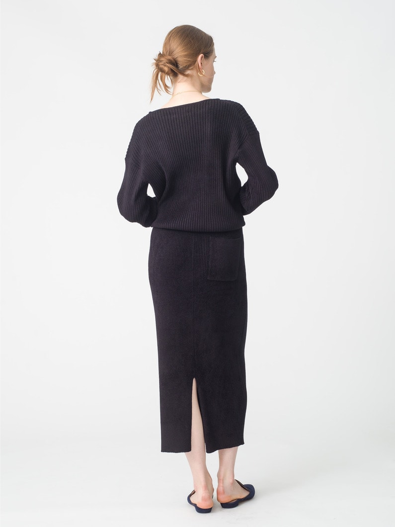 モールリブ ニットスカート 詳細画像 black 2