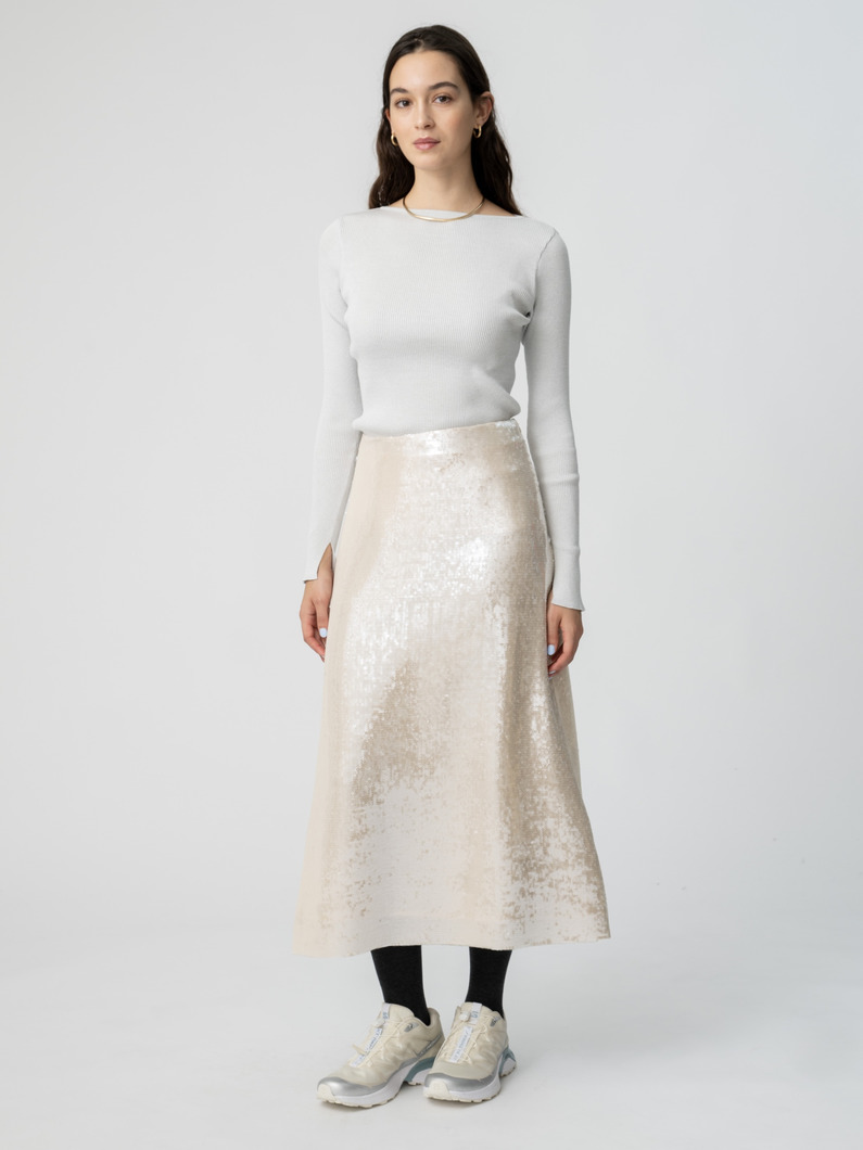 スパンコール スカート 詳細画像 ivory 1